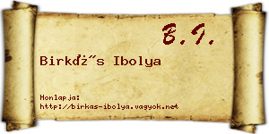 Birkás Ibolya névjegykártya